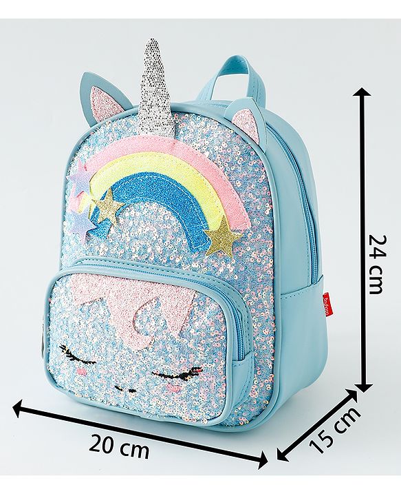 Babyhug Fashion Backpack with Sequins Applique - Pink