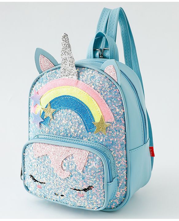 Babyhug Fashion Backpack with Sequins Applique - Pink