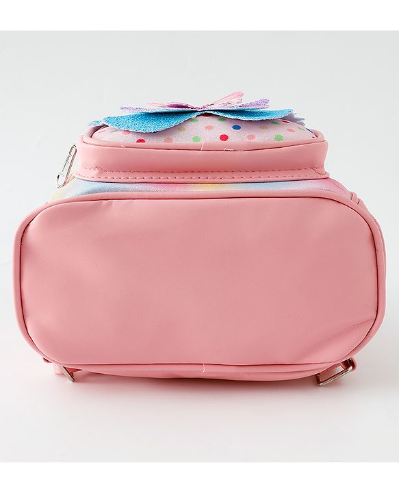 Babyhug Fashion Backpack with Butterfly Applique - Pink