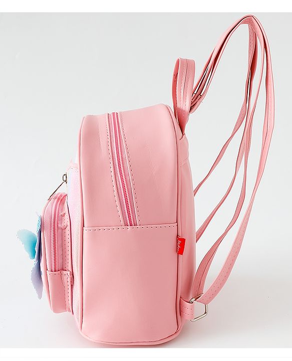 Babyhug Fashion Backpack with Butterfly Applique - Pink