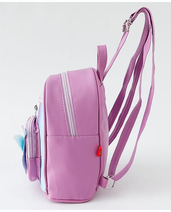 Babyhug Fashion Backpack with Butterfly Applique - Pink