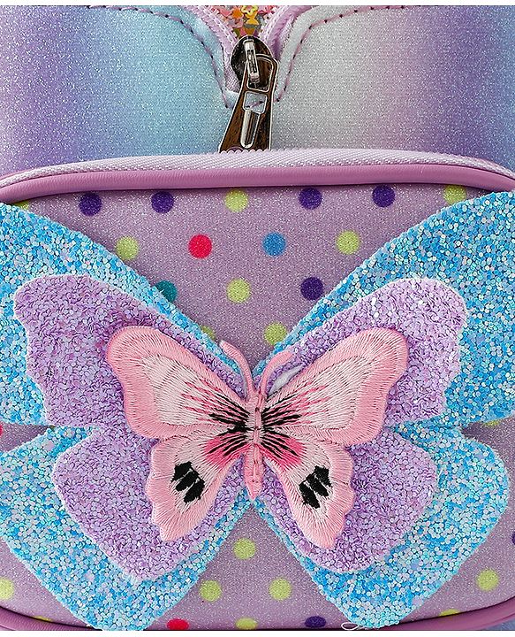 Babyhug Fashion Backpack with Butterfly Applique - Pink