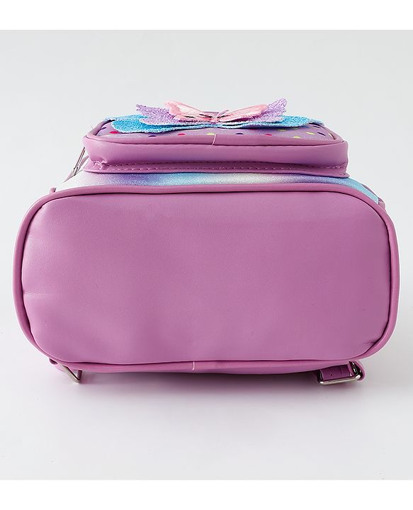 Babyhug Fashion Backpack with Butterfly Applique - Pink