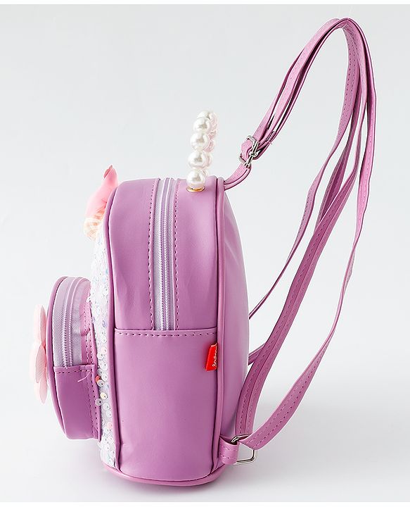 Babyhug Fashion Backpack with Sequin Detailing & Applique - Purple