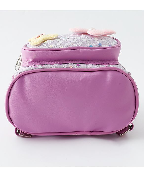 Babyhug Fashion Backpack with Sequin Detailing & Applique - Purple