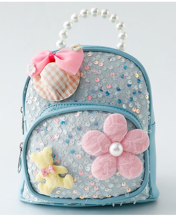 Babyhug Fashion Backpack with Sequin Detailing & Applique - Purple
