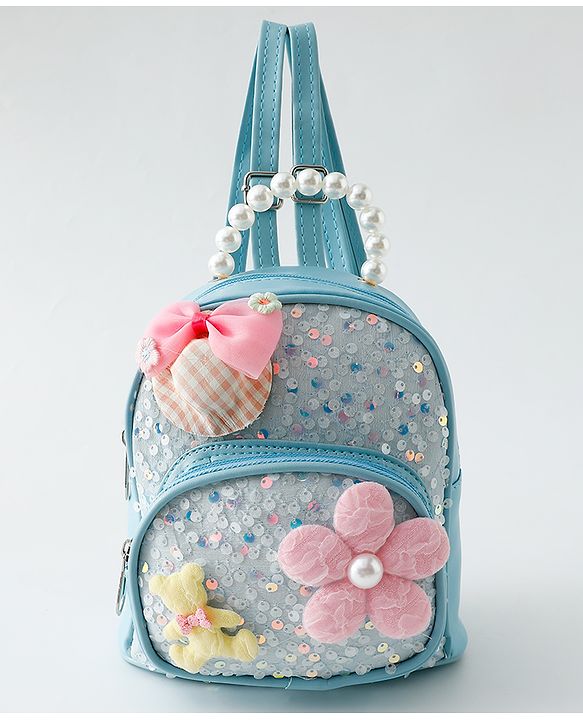 Babyhug Fashion Backpack with Sequin Detailing & Applique - Purple