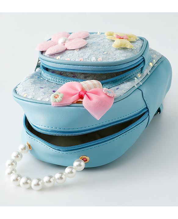Babyhug Fashion Backpack with Sequin Detailing & Applique - Purple