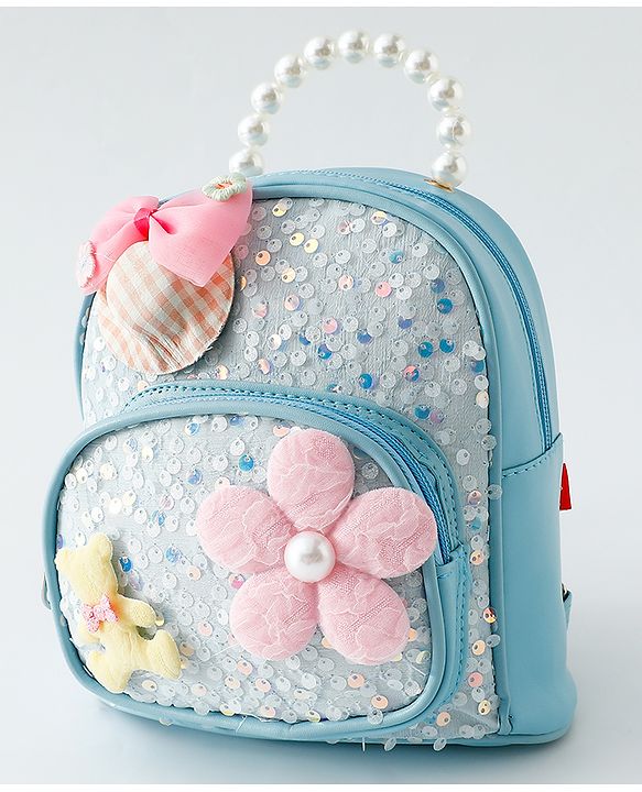 Babyhug Fashion Backpack with Sequin Detailing & Applique - Purple