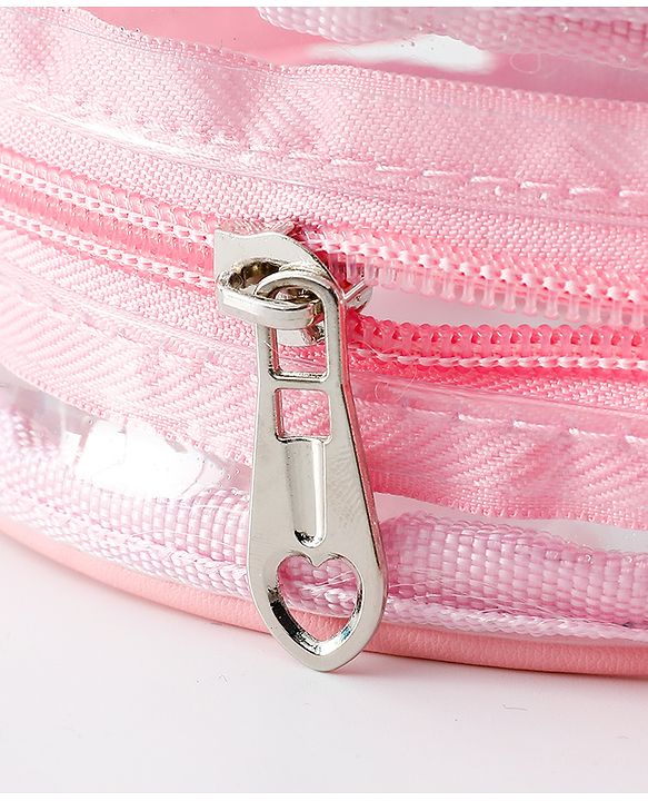 Babyhug  Transparent Sling Bag With Floral & Bunny Design - Pink