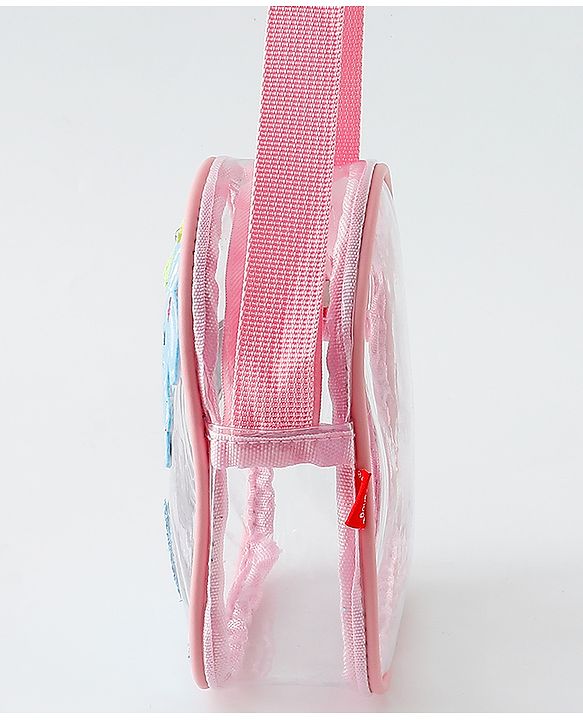 Babyhug  Transparent Sling Bag With Floral & Bunny Design - Pink