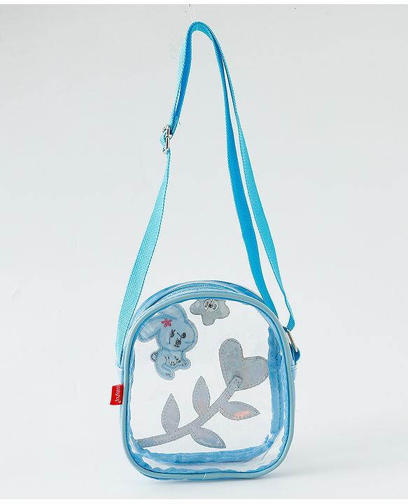 Babyhug  Transparent Sling Bag With Floral & Bunny Design - Pink