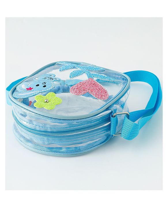 Babyhug  Transparent Sling Bag With Floral & Bunny Design - Pink