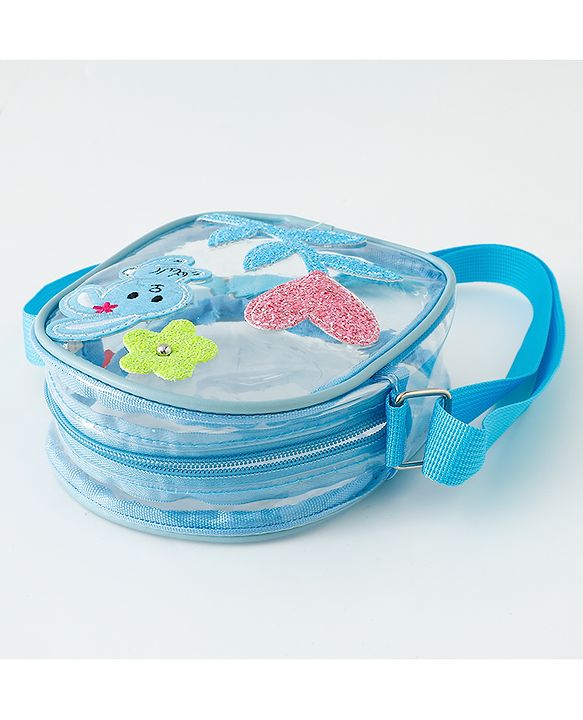 Babyhug  Transparent Sling Bag With Floral & Bunny Design - Pink