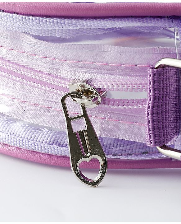 Babyhug Sling Bag with Bow & Heart Applique - Pink Sling Bag -Purple