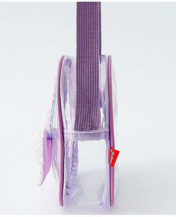 Babyhug Sling Bag with Bow & Heart Applique - Pink Sling Bag -Purple