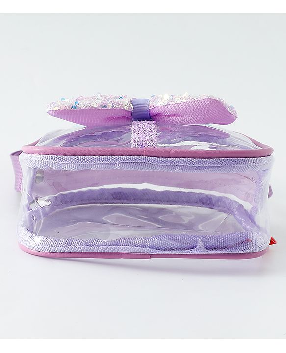 Babyhug Sling Bag with Bow & Heart Applique - Pink Sling Bag -Purple
