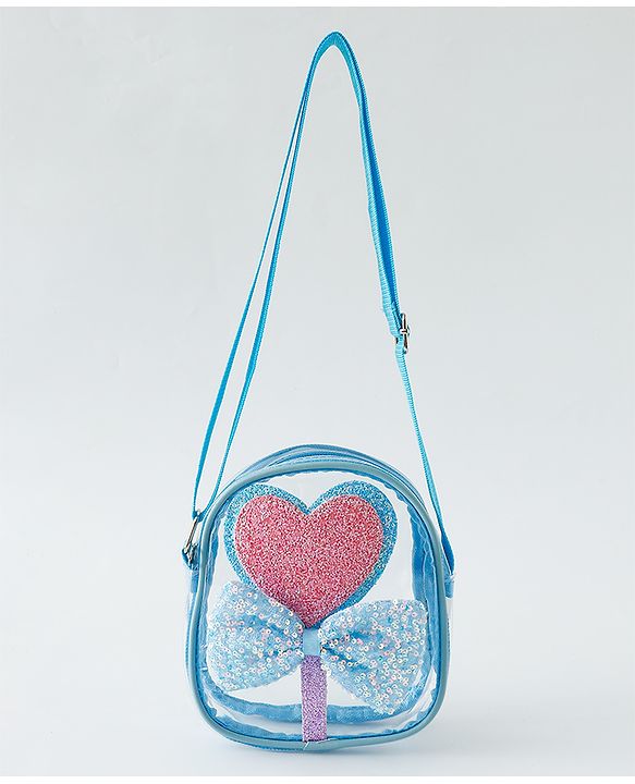 Babyhug Sling Bag with Bow & Heart Applique - Pink Sling Bag -Purple