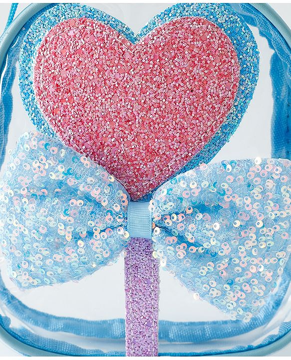 Babyhug Sling Bag with Bow & Heart Applique - Pink Sling Bag -Purple