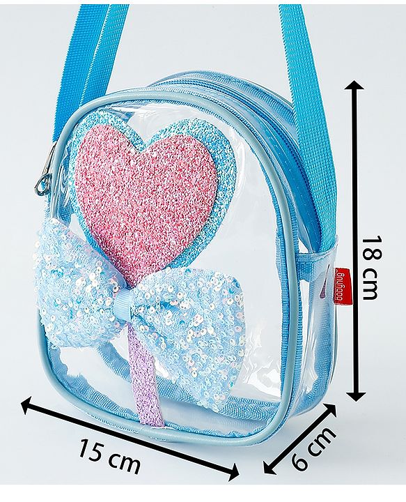 Babyhug Sling Bag with Bow & Heart Applique - Pink Sling Bag -Purple
