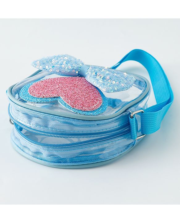 Babyhug Sling Bag with Bow & Heart Applique - Pink Sling Bag -Purple