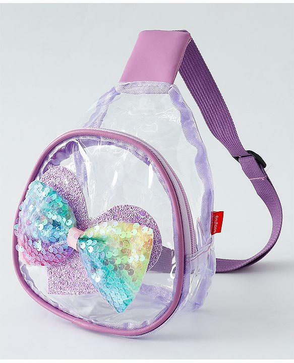 Babyhug Sling Bag with Bow Applique - Purple