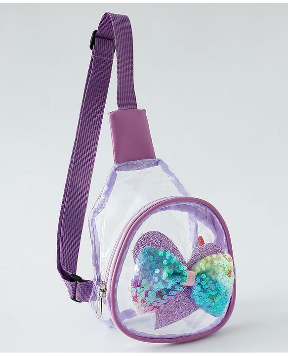Babyhug Sling Bag with Bow Applique - Purple