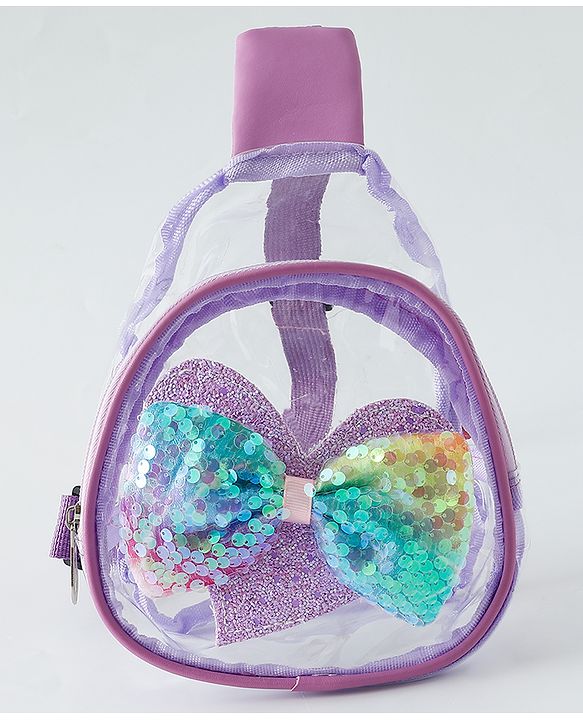 Babyhug Sling Bag with Bow Applique - Purple