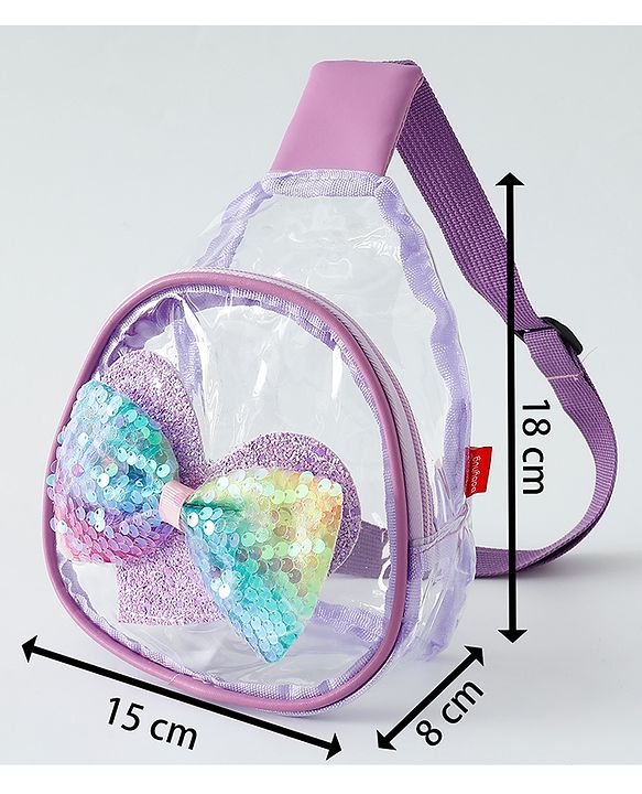 Babyhug Sling Bag with Bow Applique - Purple