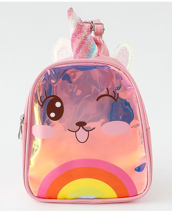 Babyhug Fashion Backpacks With Unicorn Horn - Pink