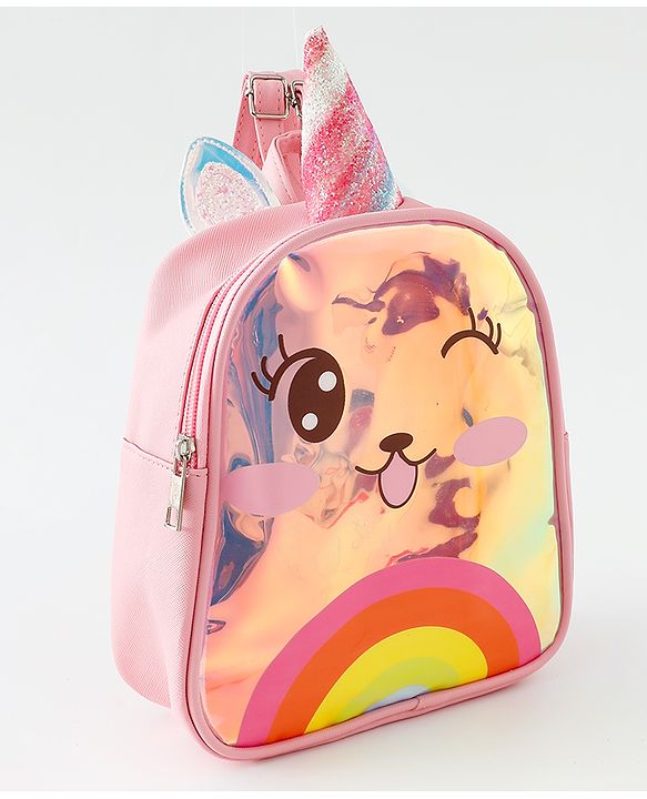 Babyhug Fashion Backpacks With Unicorn Horn - Pink