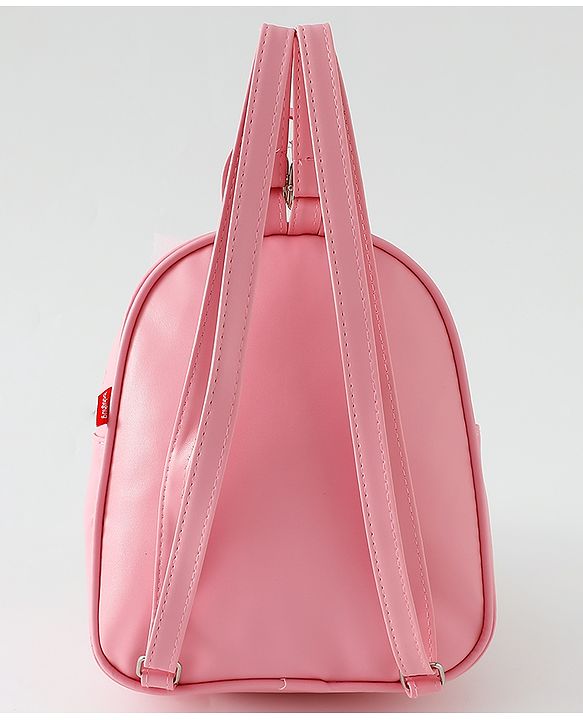 Babyhug Fashion Backpack with Hearts  & Bow Applique - Pink