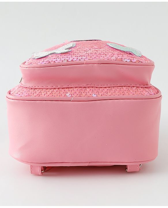 Babyhug Fashion Backpack with Hearts  & Bow Applique - Pink