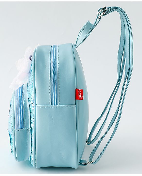 Babyhug Fashion Backpack with Hearts  & Bow Applique - Blue