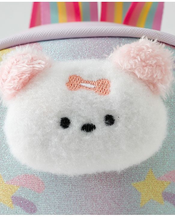 Babyhug Fashion Backpacks With Teddy Bear Applique - Multicolor