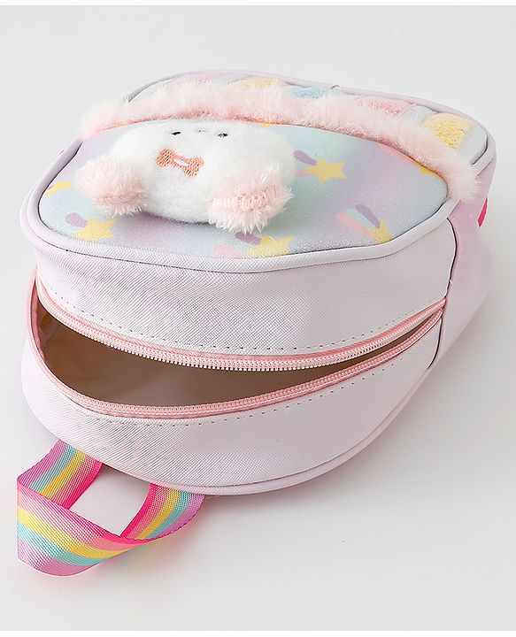 Babyhug Fashion Backpacks With Teddy Bear Applique - Multicolor