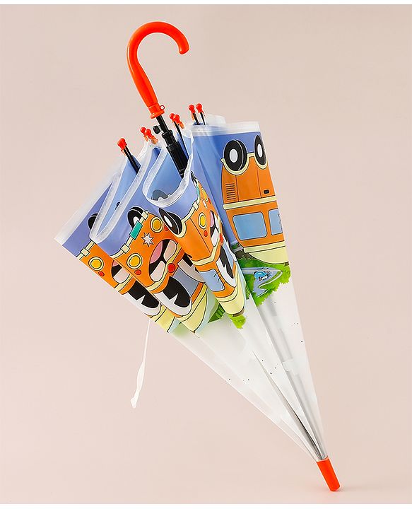 Babyhug Bus Printed Umbrella - Multicolor