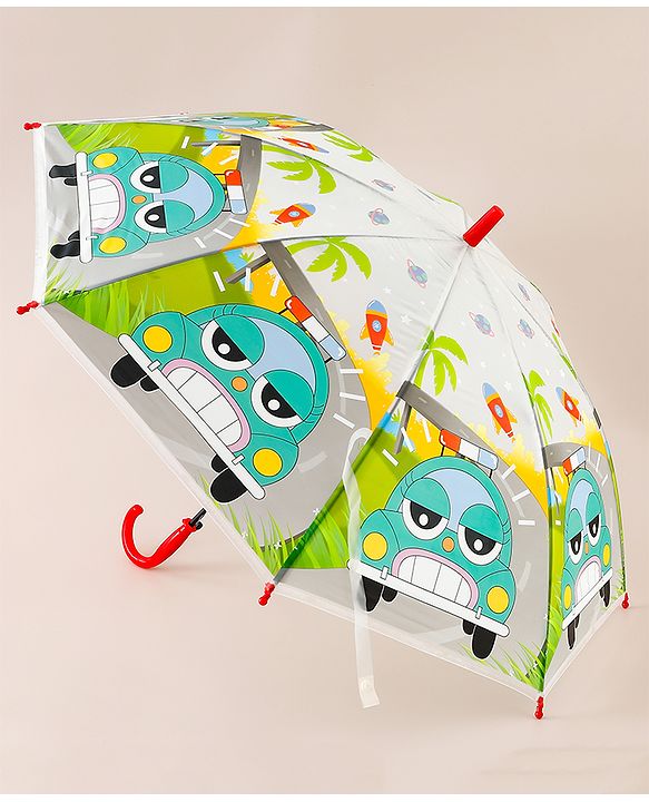 Babyhug Car Printed Umbrella - Multicolor