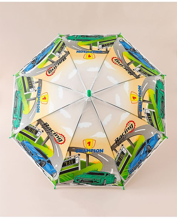 Babyhug Racing Printed Umbrella - Multicolor