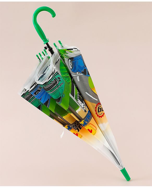 Babyhug Racing Printed Umbrella - Multicolor