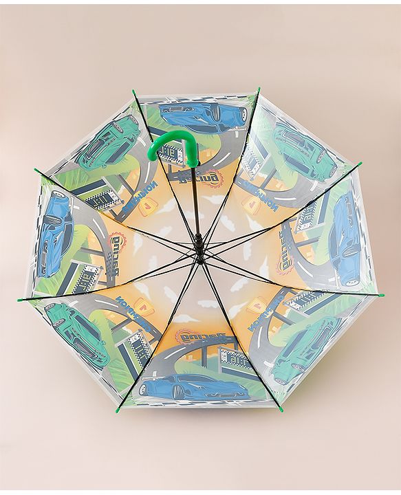 Babyhug Racing Printed Umbrella - Multicolor
