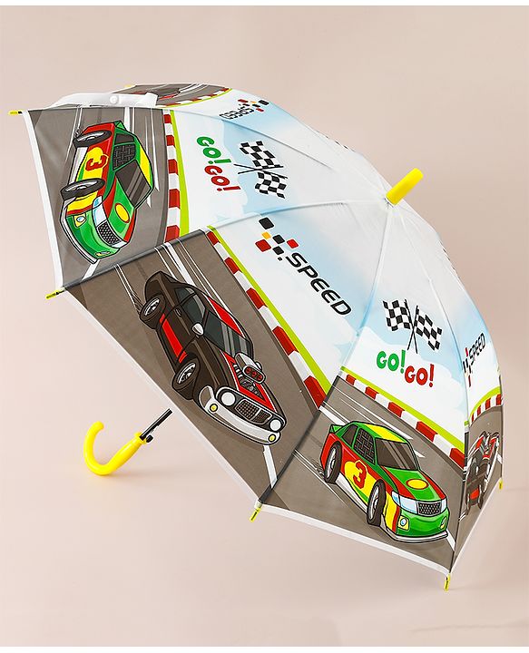 Babyhug Car Printed Umbrella - Multicolor