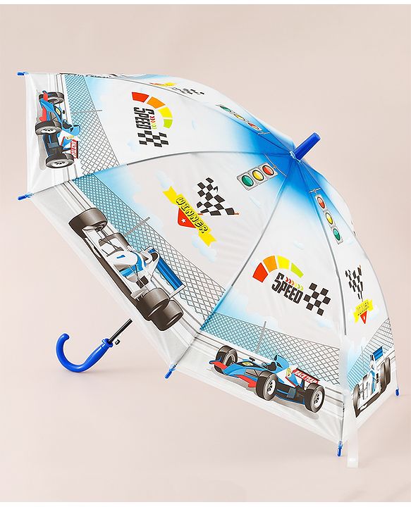 Babyhug Racing Printed Umbrella - Multicolor