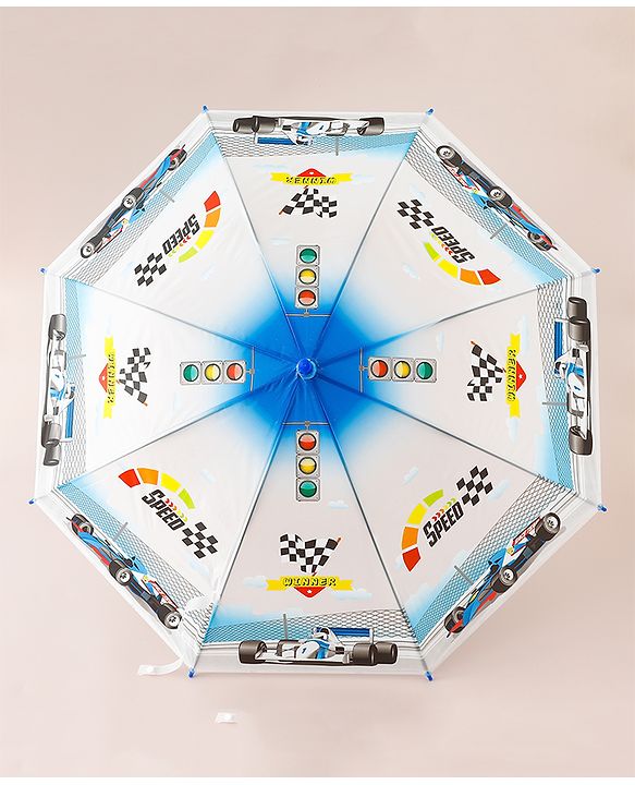 Babyhug Racing Printed Umbrella - Multicolor