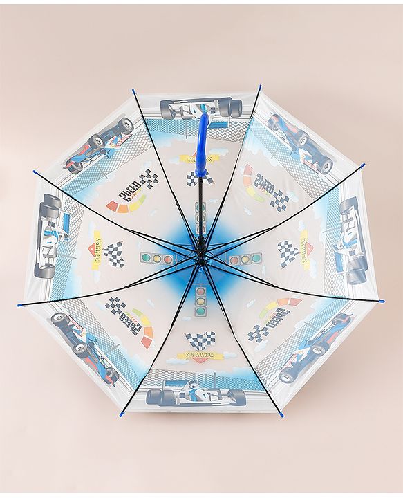 Babyhug Racing Printed Umbrella - Multicolor