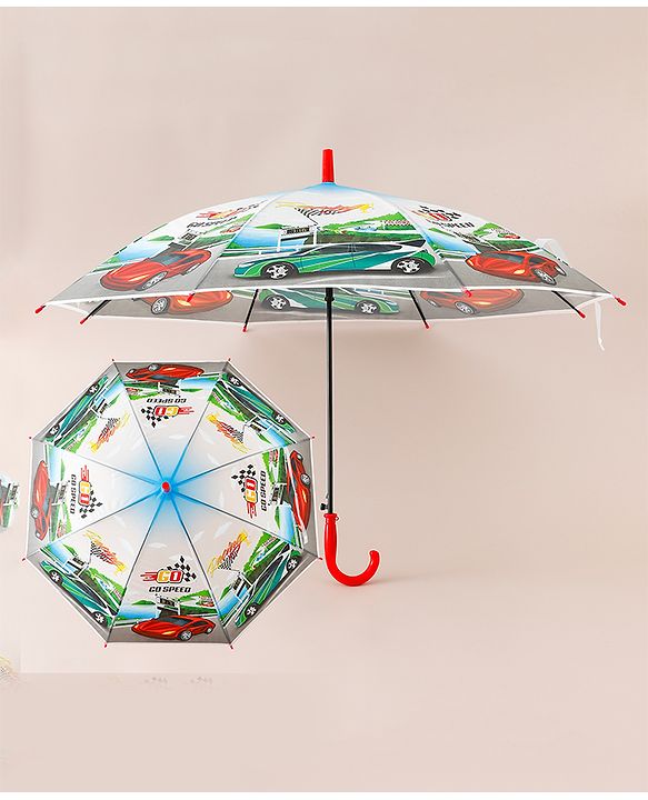 Babyhug Racing Printed Umbrella - Multicolor