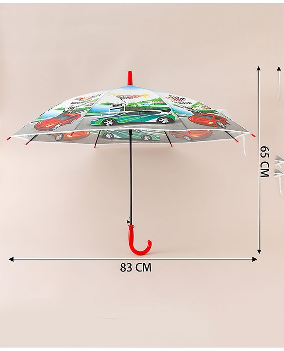 Babyhug Racing Printed Umbrella - Multicolor