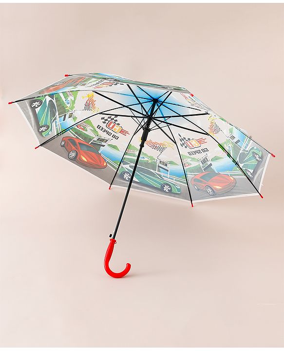 Babyhug Racing Printed Umbrella - Multicolor