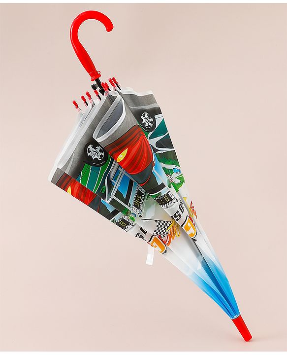 Babyhug Racing Printed Umbrella - Multicolor
