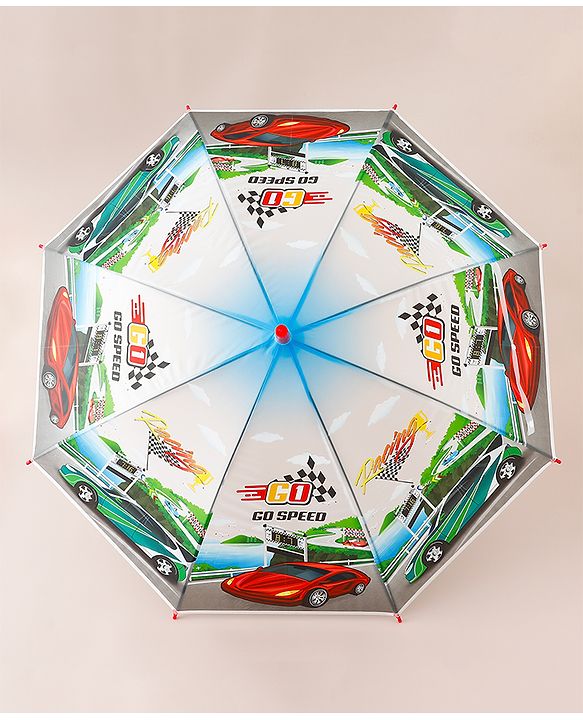 Babyhug Racing Printed Umbrella - Multicolor